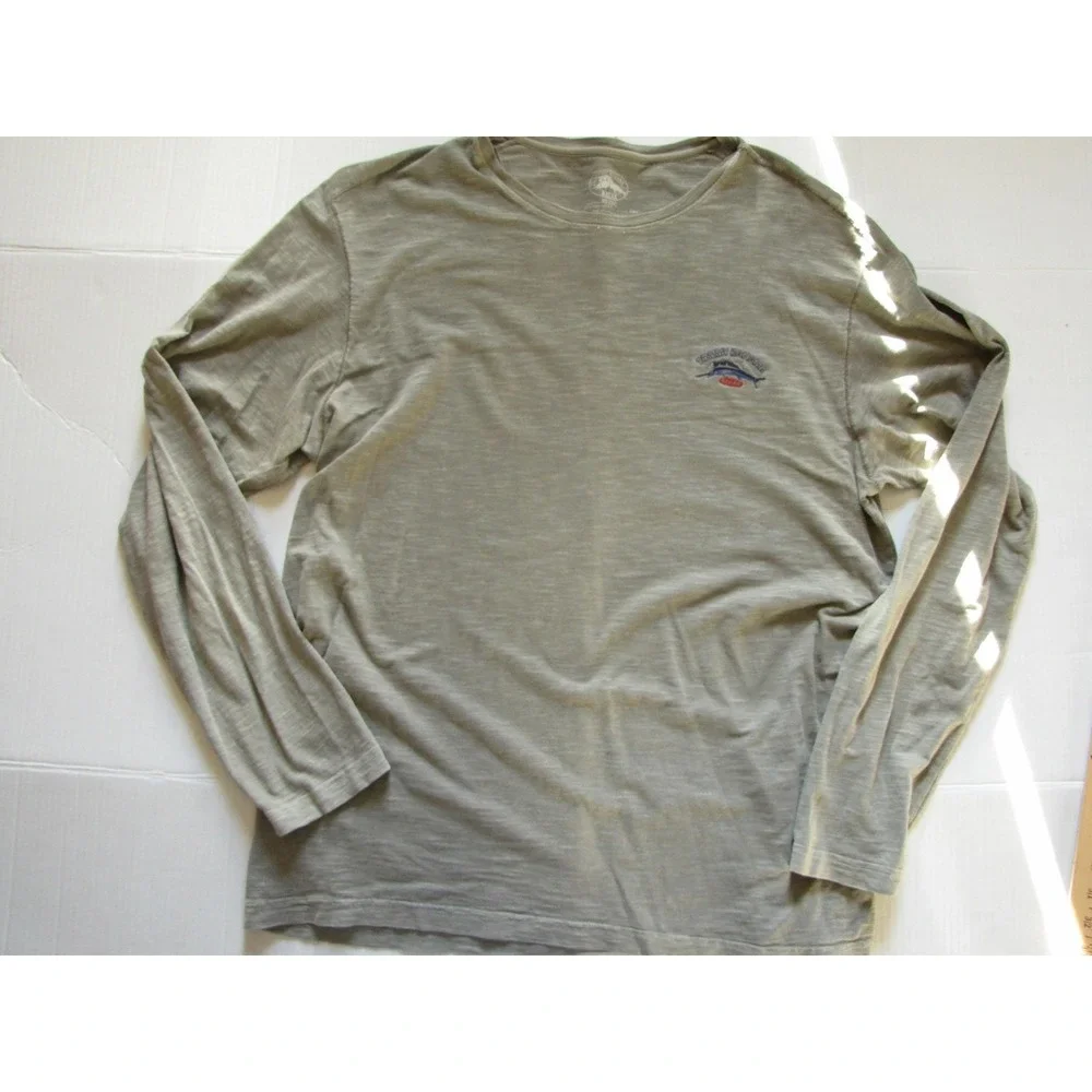 Tommy Bahama Shirt Mens XL Olive Green Pima Cotton Long Sleeve Crewneck Relax - Picture 1 of 6